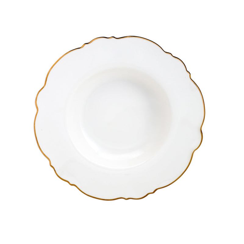 Aparelho de Jantar 42 Peças Porcelana Wolff Maldivas Fio Dourado