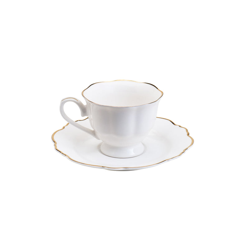 Aparelho de Jantar 42 Peças Porcelana Wolff Maldivas Fio Dourado