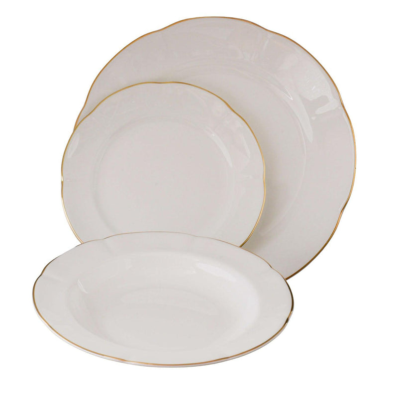 Aparelho de Jantar Porcelana Windsor G Lining 18 Peças Royal Bone China