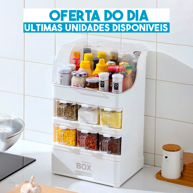 Armário Portátil de Cozinha Espaçoso + 6 Porta Temperos