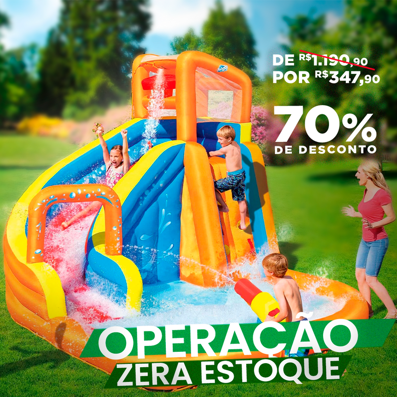 Super Parque Aquático Inflável C/ Acessórios + Compressor Portátil Bivolt