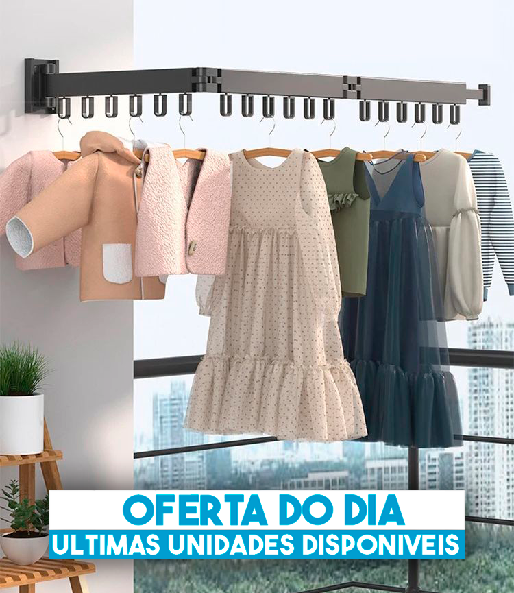 Varal De Roupas Retrátil Dobrável