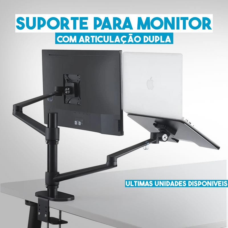 Suporte para Monitor e Notebook Com Articulação Dupla