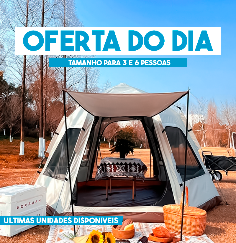 Barraca Camping com Varanda Montagem Rápida 3/6 Pessoas