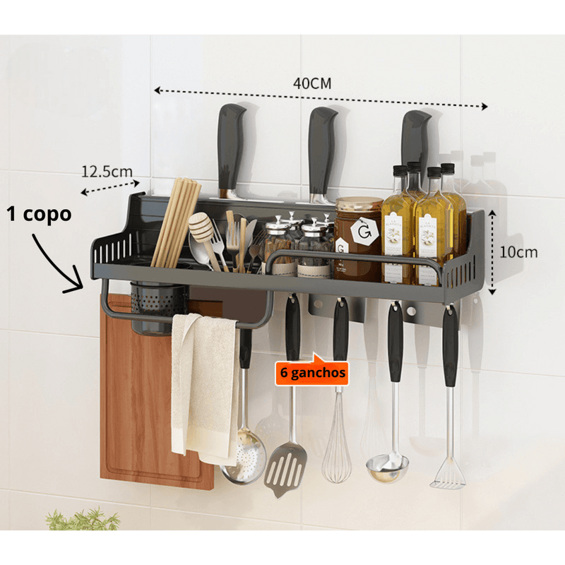 Prateleira para Cozinha Organizadora de Utensílios e Temperos